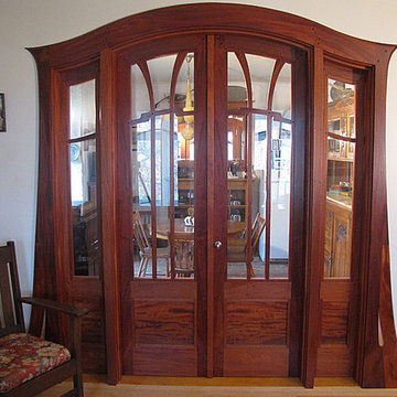 Art Nouveau Mahogany French Doors
