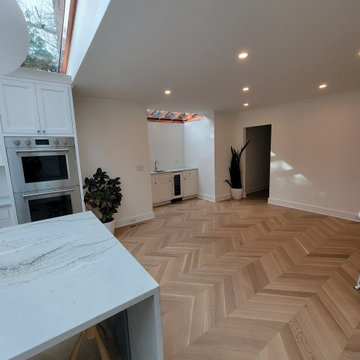 White Oak Chevron, Natural finish