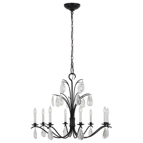 Shannon Eight Light Chandelier, Aged Iron