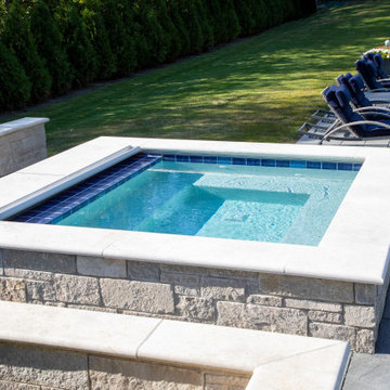 Glenview, IL Swimming Pool and Raised Hot Tub