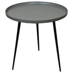 Get My Rugs LLC - Handmade Aluminium And Iron Round Tray Green Color Side Table, 17x17x17 - This modern side table very durable, super easy to assemble, you just have to screw in the three legs, No tools needed. Handmade Aluminium And Iron Round Tray Green Color Side Table is a stylish addition to your home. This Round side table looks great anywhere you put it, can be used as a round table in living room; as an old school nightstand for bedroom; waterproof top to make a nice potted plant stand; also as a mini coffee table for small spaces. Office, Spa and Restaurant.