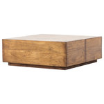 Four Hands Furniture - Duncan Coffee Table - Rich, reclaimed materials deliver depth beyond streamlined shaping. Fruitwood's warm brown tones reveal natural knots and graining for a distinctively found feel. Spacious drawers are concealed to serve up this coffee table's finest features. Plinth-style