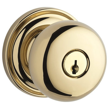 Baldwin Reserve Round Knob, Lifetime Brass - Keyed Entry