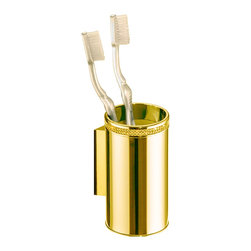 Secret Bath - Cecilia Luxury Gold Swarovski Crystals Wall Toothbrush Holder, Limited Edition - Toothbrush Holders
