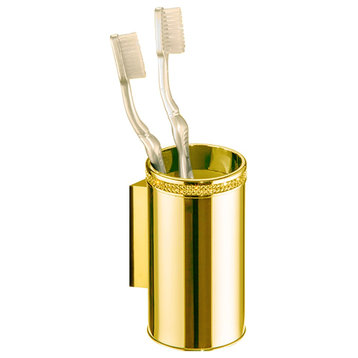 Cecilia Luxury Gold Swarovski Crystals Wall Toothbrush Holder, Limited Edition
