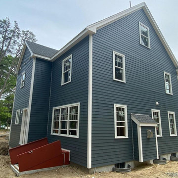James Hardie cement board siding installation in Kingston, MA.