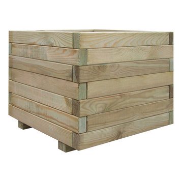 vidaXL Planter, Square, Wood, 50x40 cm