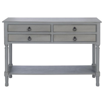 Haines 4Drw Console Table Distressed/Grey Safavieh