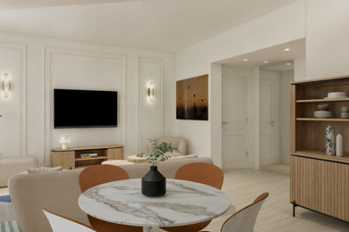 Cette photo montre un salon chic.