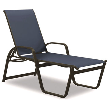 Aruba II 4-Position High Bed Chaise, Textured Beachwood, Augustine Denim