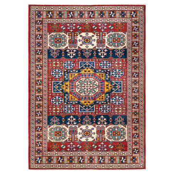 Zunaira, One-of-a-Kind Hand-Knotted Area Rug Orange, 4'4"x6'1"