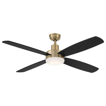 Wind River WR1602 Aeris 52" 4 Blade Indoor LED Ceiling Fan - Brushed Brass