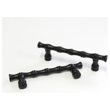 RCH Traditional Iron Handle Pull, Matte Black, 5 Pack, Black, 5 Inch