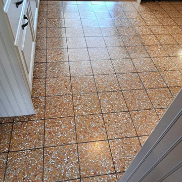 1950’s Terrazzo Kitchen Floor Tiles Renovated in Pattingham Wolverhampton