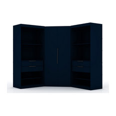Semi Open 3 Sectional Corner Closet, Set of 3, Tatiana Midnight Blue