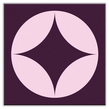 6"x6" Folksy Love Glossy Decorative Tile, Peek Pink-Purple
