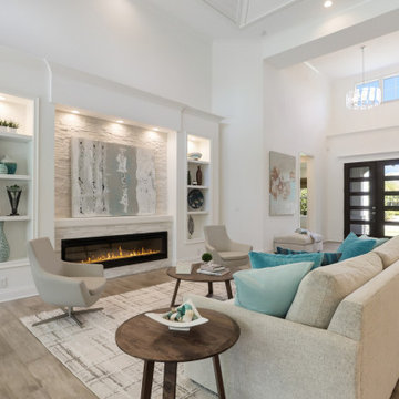 Coastal Contemporary Living Room — West of the Trail Sarasota