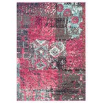 Safavieh - Safavieh Monaco Collection MNC210 Rug, Pink/Multi, 4' X 5'7" - Free-spirited and vibrantly colored, the Safavieh Monaco Collection imparts boho-chic flair on fanciful motifs and classic rug designs. Contemporary decor preferences are indulged in the trendsetting styling and addictive look of Monaco. Power-loomed using soft, durable synthetic yarns creating an erased-weave patina that adds distinctive character to room decor.
