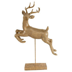 Traditional Christmas Decorations A&B Home Reindeer on Stand Statue