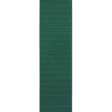 Meridian 1634Q Navy/Green 2'3" x 7'6" Rug