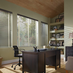 Traditional Brown Office Custom Window Horizontal Blinds by Hunter Douglas - Venetian Blinds