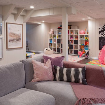 Colorful, Modern & Bright Basement Renovation