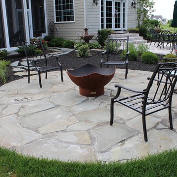 Irregular, Circular Flagstone Patio for Fire Pit Area - Lititz, PA