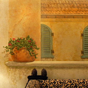 A&C Italian Courtyard Mural and Decorative finishes