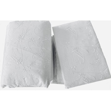 CHARISMA by FIELDCREST *JULES* FULLY EMBROIDERED KING DUVET SET 106"X94", White