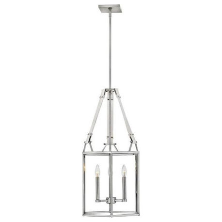 Hinkley 34204PNI Monroe - Three Light Small Open Frame Chandelier