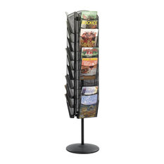 Safco Onyx 360 Degree Rotating Steel Mesh Magazine Stand in Black