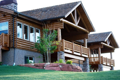 Rustic exterior home idea in Salt Lake City