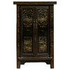 Chinese Vintage Distressed Color Scenery Graphic Dresser Cabinet Hcs7140