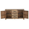 Norman Reclaimed Pine 3 Drawer 2 Door Buffet Distressed Natural by Kosas Home