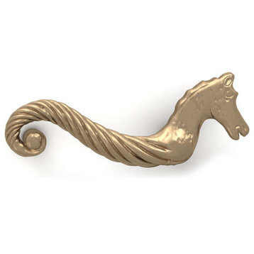 Pull 3" cc, Black Novelty Bronze and Stainless Steel Sea Horse Bar Pull