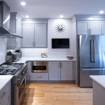 Transitional Light-Gray Kitchen Remodel | Shaker Cabinets