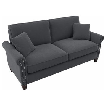 Coventry 73W Sofa in Dark Gray Microsuede