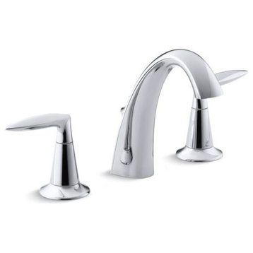 Kohler Alteo Widespread Bathroom Sink Faucet with Lever Handles, Polished Chrome