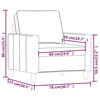 vidaXL Sofa Accent Living Room Single Sofa Chair with Armrest Dark Gray Velvet