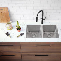 STYLISH 31 inch Double Bowl Undermount Stainless Steel Kitchen Sink