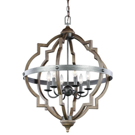 Six Light Foyer-Stardust Finish-Incandescent Lamping Type - Chandelier