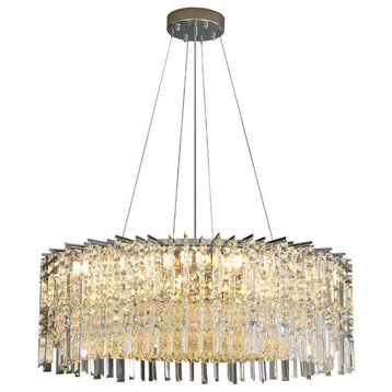 Modern Luxury Crystal LED Chandelier in Creative Design for Living Room, Bedroom, Gold, Dia23.6xh11.0", Cool Light, Dimmable