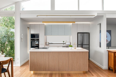 Photo of a modern home design in Melbourne.