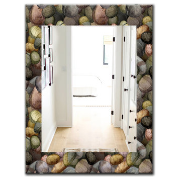 Designart Sea And Shore Stones Traditional Frameless Vanity Mirror, 24x32