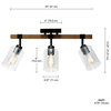 Austin 3-Light Faux Wood Track Lighting with Matte Black Accents