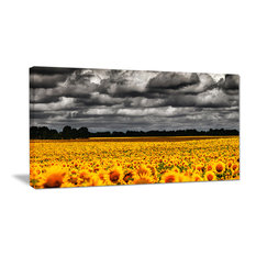 "Van Gogh Summer With Clouds" Landscape Artwork Canvas, 1 Panel, 60"x28"