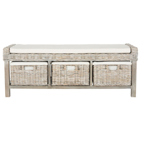 Ginger Storage Bench White