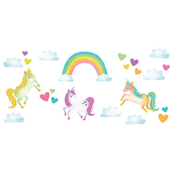 One Love Unicorns Wall Art Kit
