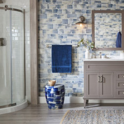 Abolos - Nature 4 in x 8 in Glass Subway Tile in Cement Blue - Mosaic Tile