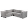 L-Shaped Sectional Sofa, Tufted Upholstered Seat & Shelter Arms, Platinum/Linen